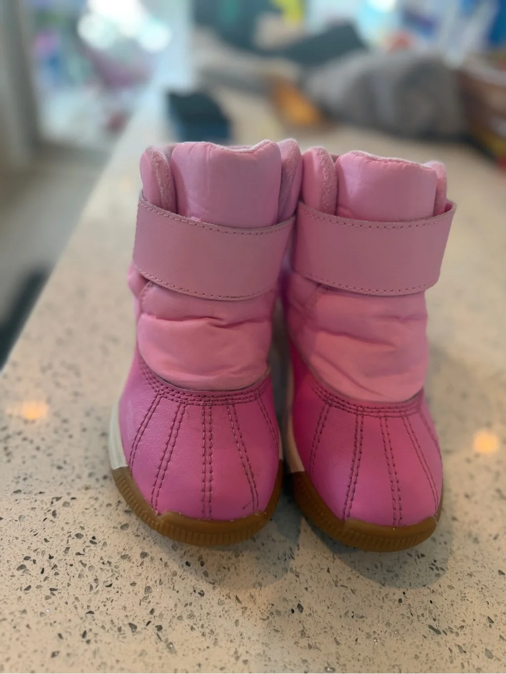 Sorel Kids Pink Insulated Hook-and-Loop Snow Boots Whitney III